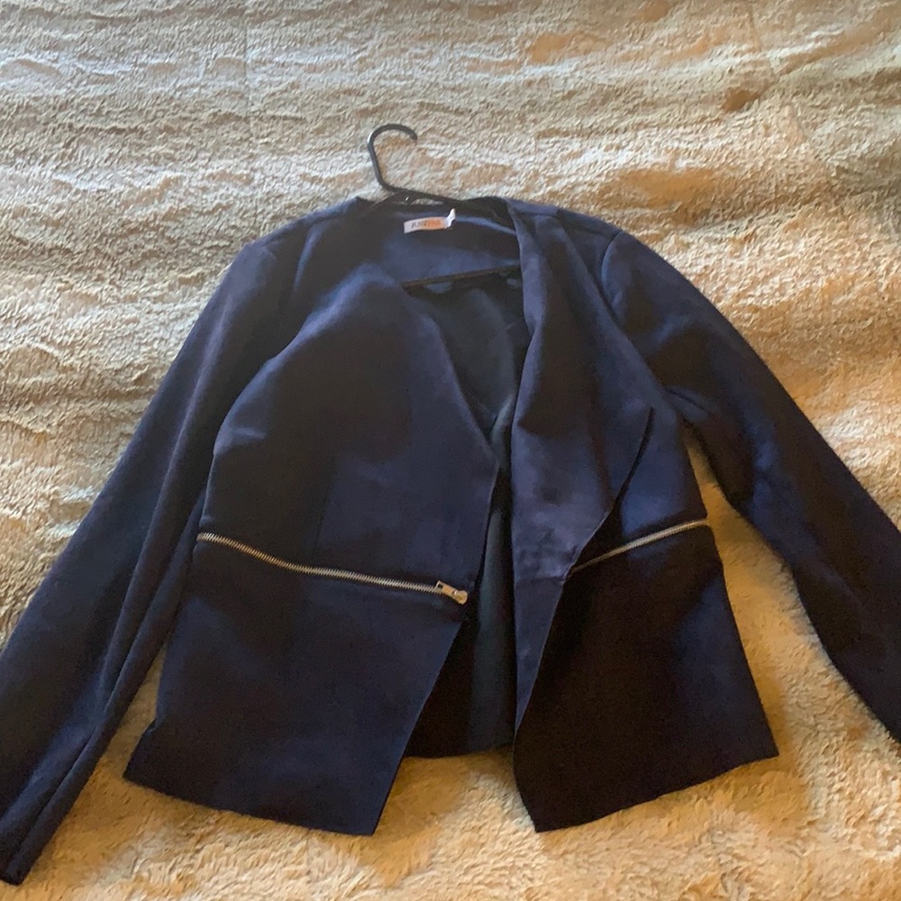 Navy blue suede jacket